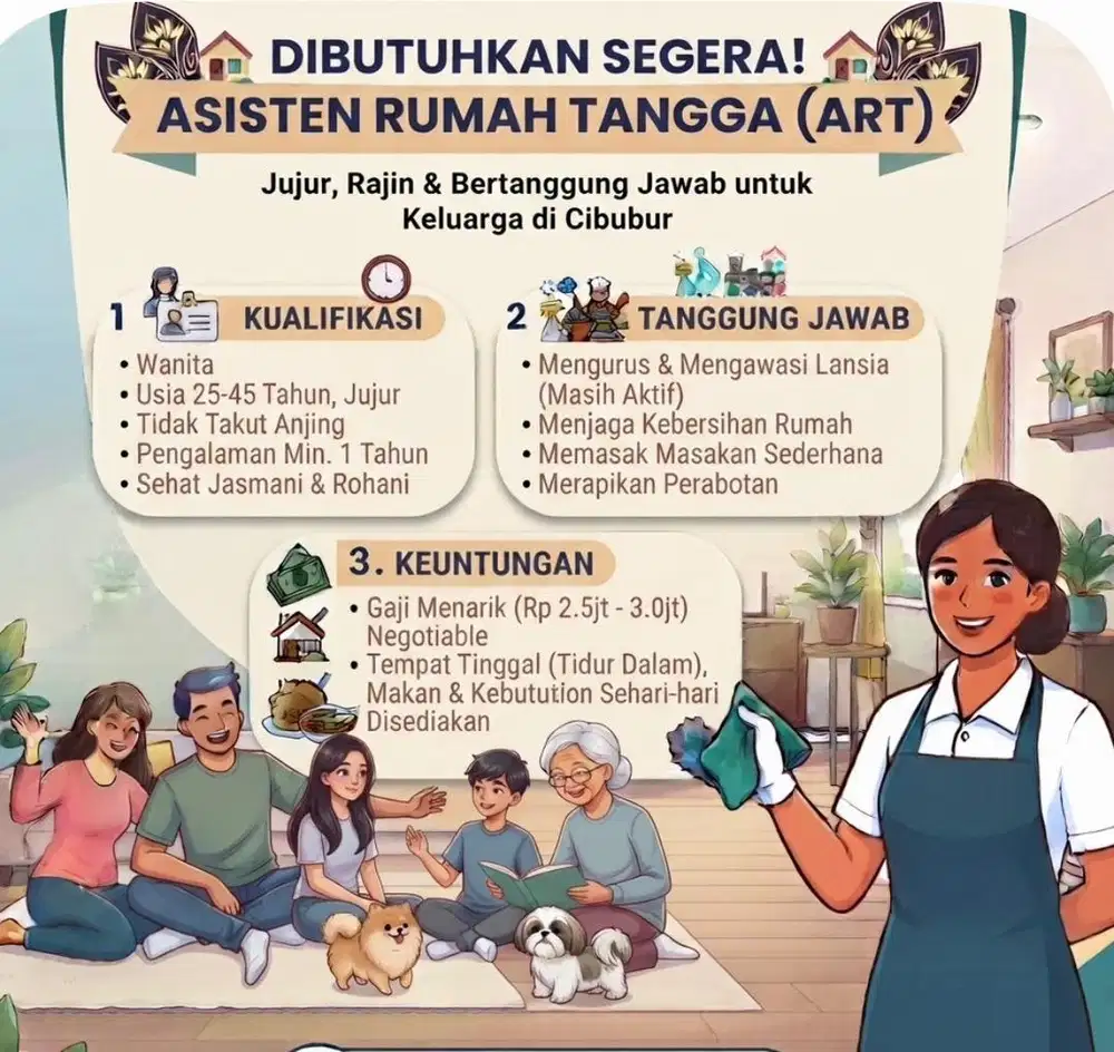 Dicari ART serius mau kerja