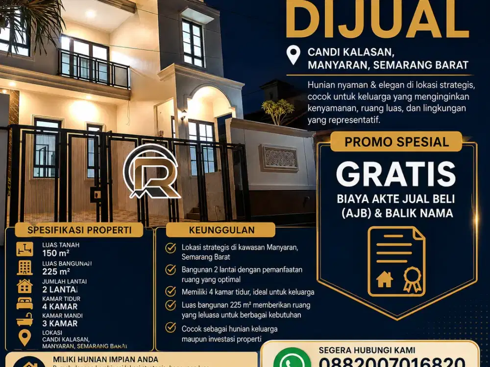 RUMAH MEWAH DESAIN MODERN DI KOTA SEMARANG AKSES DEKAT GERBANG TOL
