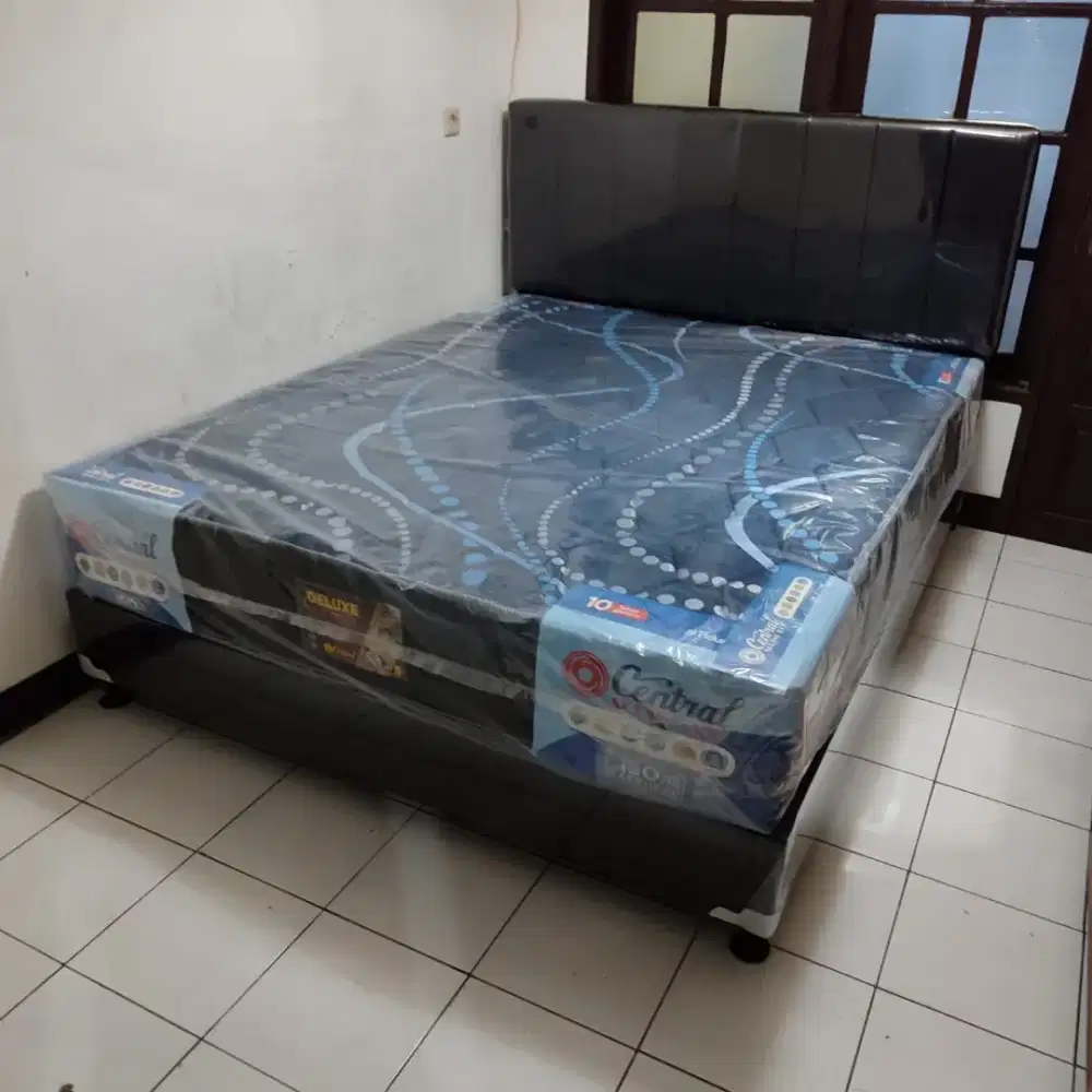 ,1 set kasur sepringbet central dluxe ukran 160×200 cm