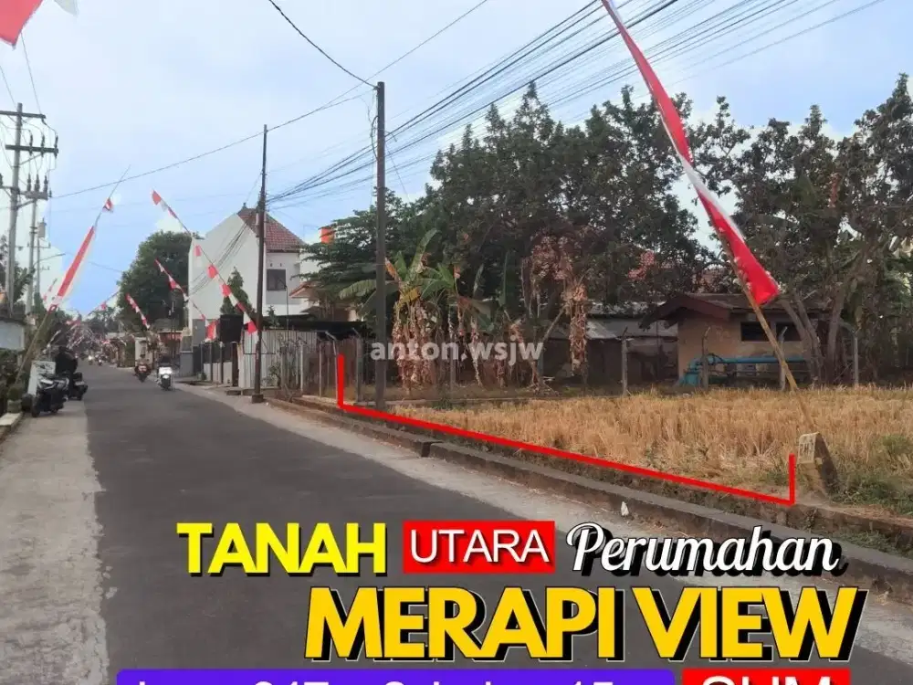 Tanah Strategis Utara Perum Merapi View Luas 847 m2 Lebar 15 m SHM