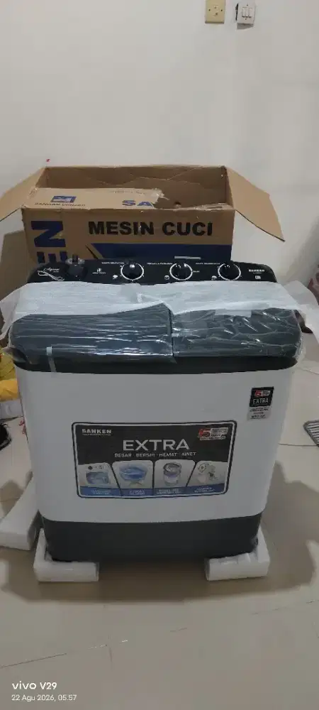 Mesin Cuci Sanken TW-8900BK Baru – Hadiah Jalan Sehat