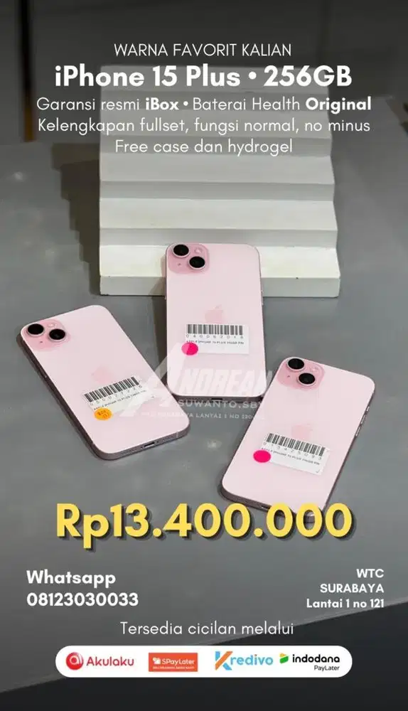 Second Iphone 15 plus 256 gb ibox pink