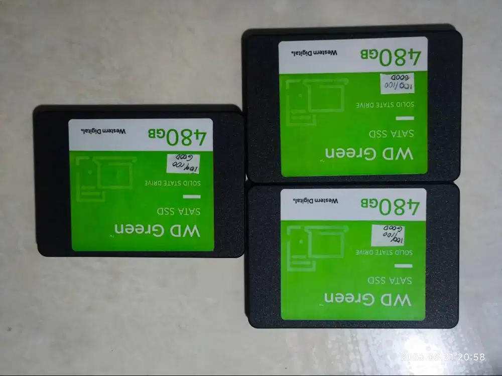 SSD SATA WD Western Digital Green 480GB WDS480G2G0A-00JH30 Bekas