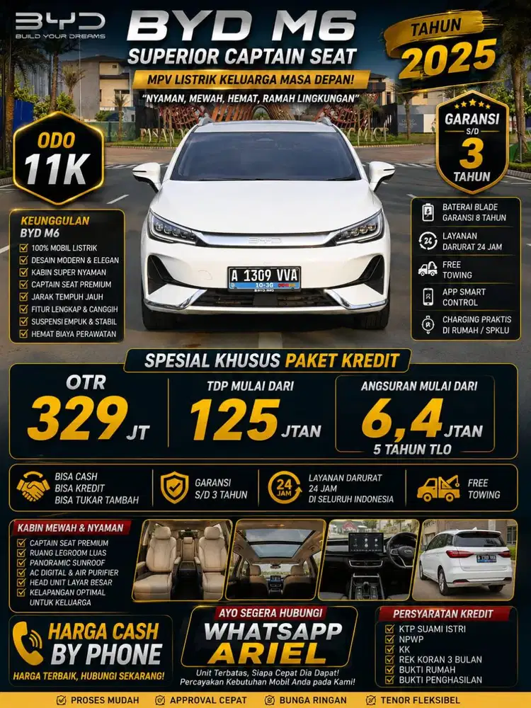 BYD M6 Superior captain seat tahun 2025