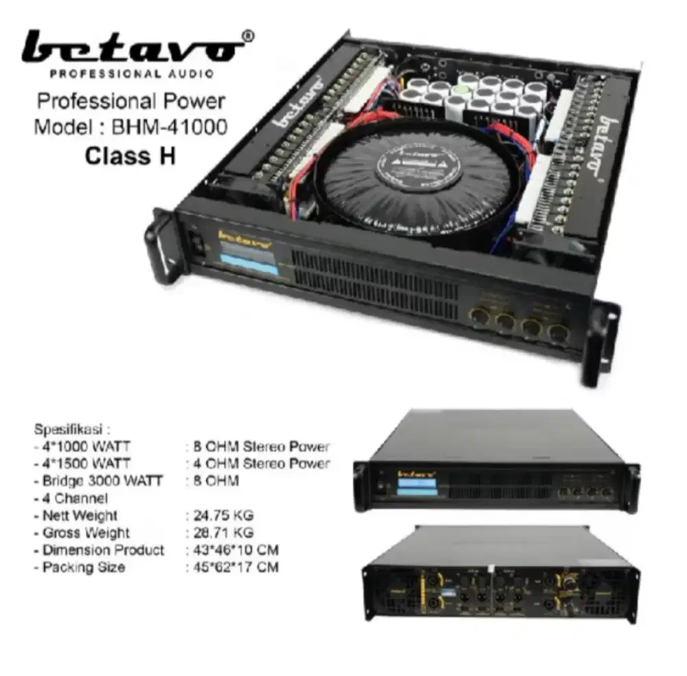 Power amplifier Betavo bhm 41000 professional 4000watt 4 Channel