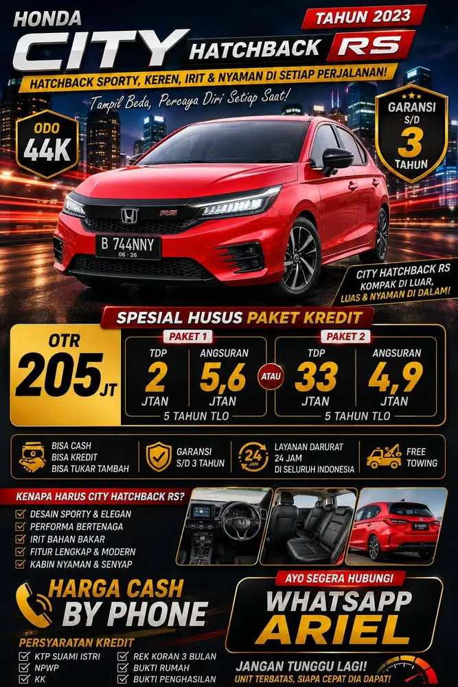 Honda city hatchback RS tahun 2023