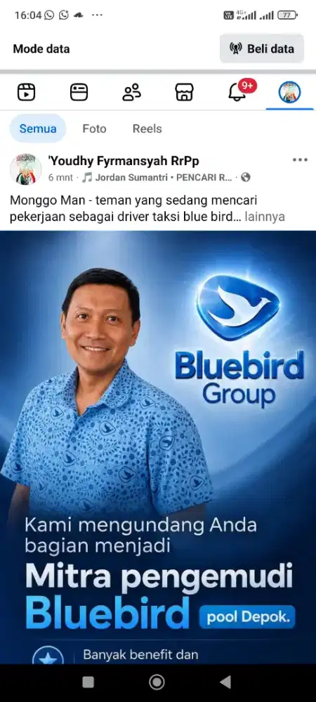 DIBUTUHKAN SEGERA PENGEMUDI TAKSI BLUE BIRD
