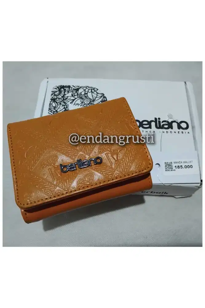 Dompet kulit Berliano warna kuning motif ciptoning