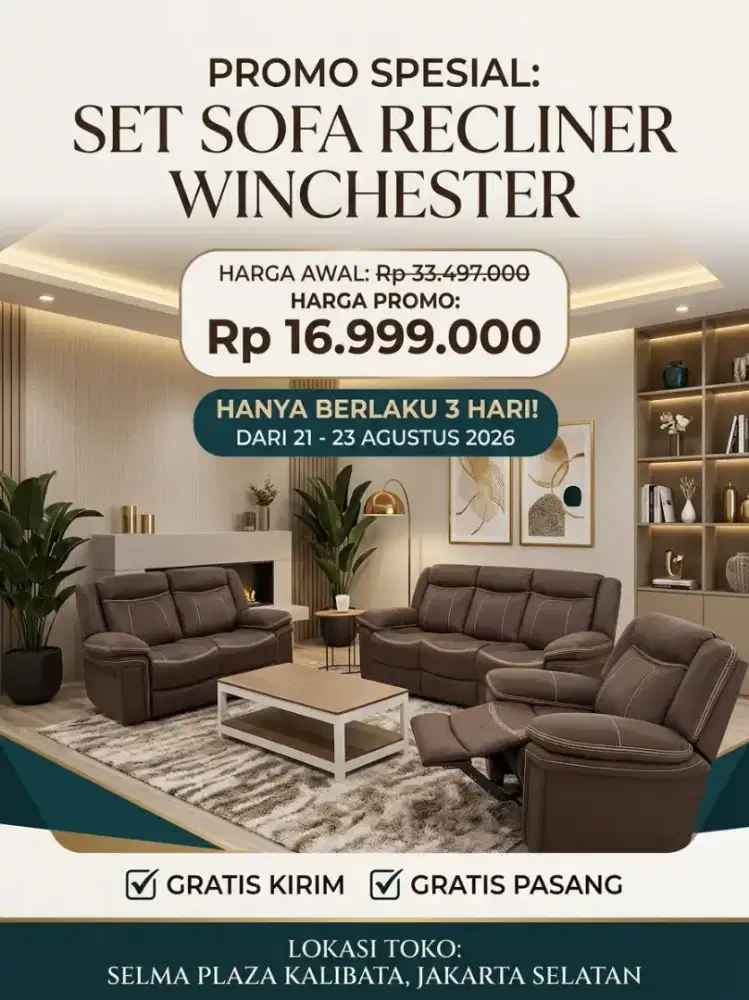 SOFA SET RECLINER WINCHESTER
