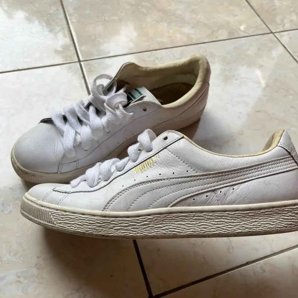 Sepatu puma size 44 White second kulit leather