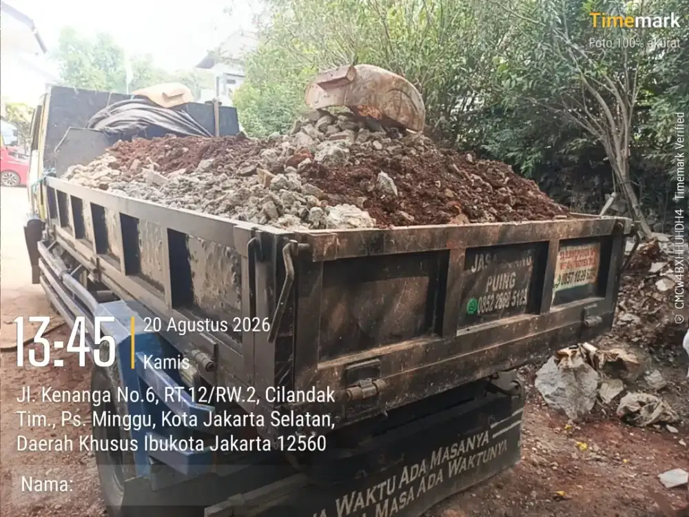 Jasa buang puing dan tanah
