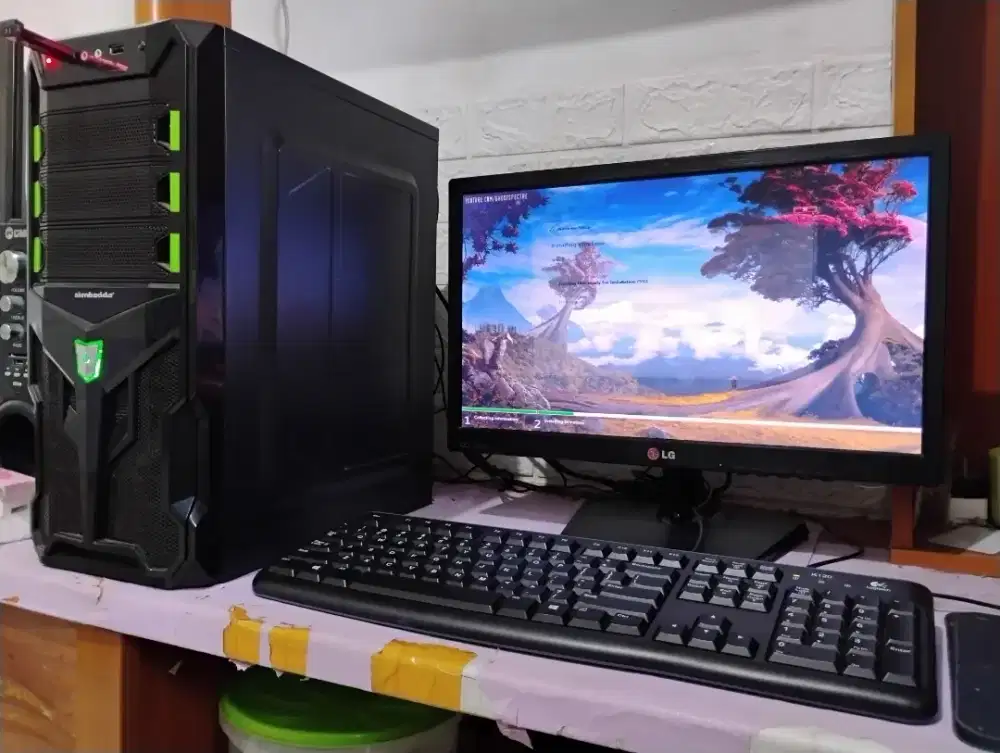 Pc editing intel core i5 + ram 8gb + monitor 19inch siap pakai / asus