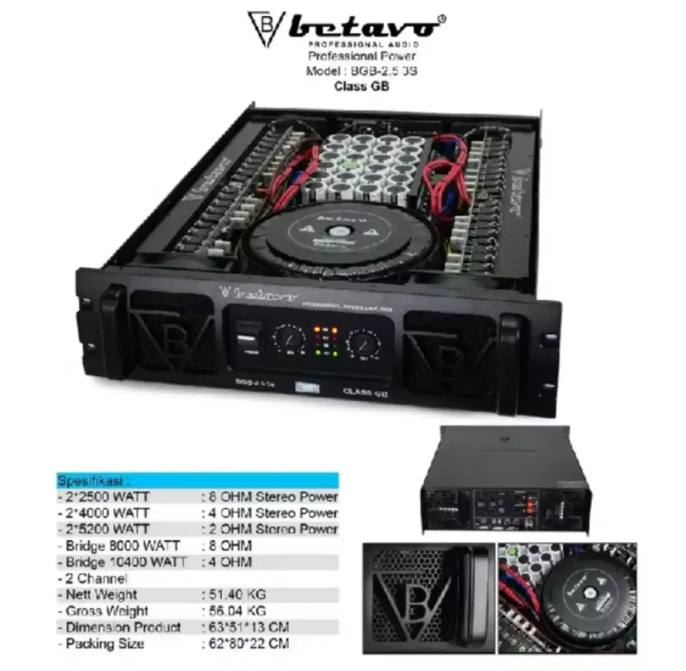 Power amplifier Betavo bgb 2.53S professional 8000Watt