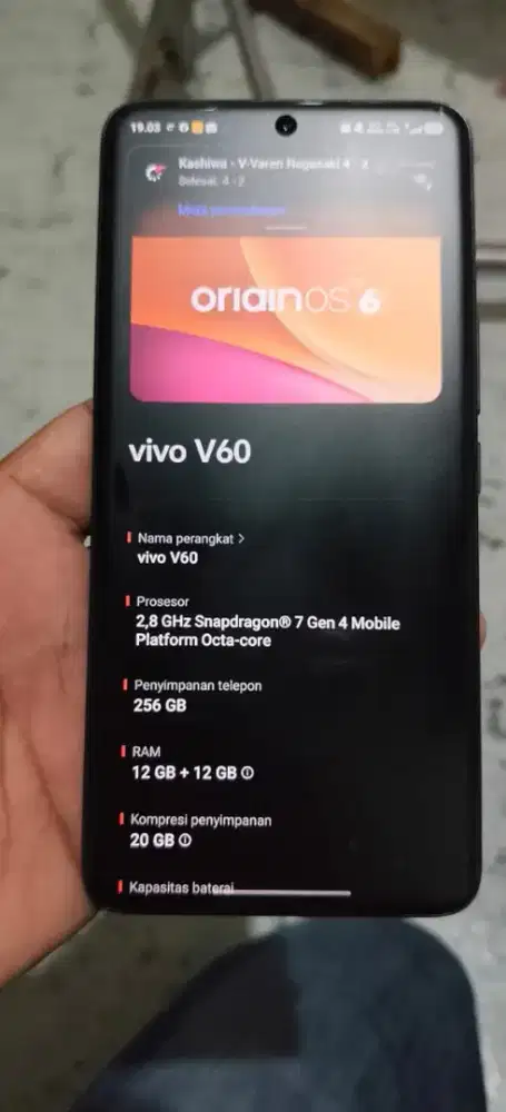jual vivo v60 5G 12/256 mulus fullset