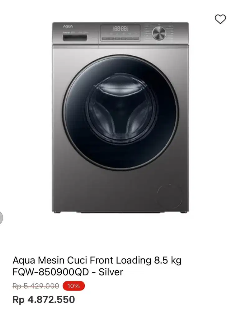 WM AQUA FRONT LOAD 8.5kg
