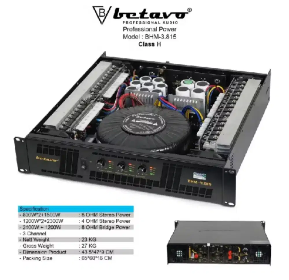 Power amplifier Betavo bhm 3.815 professional 3100Watt