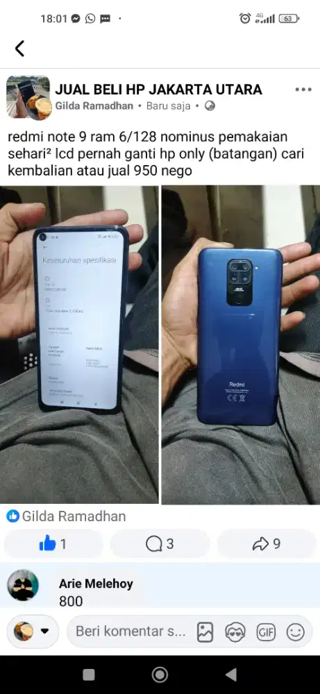 Di jual atau cari kembalian