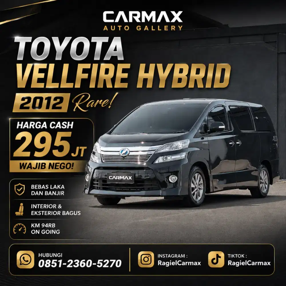Toyota Vellfire 2.4 Hybrid CBU 2012 Rare!