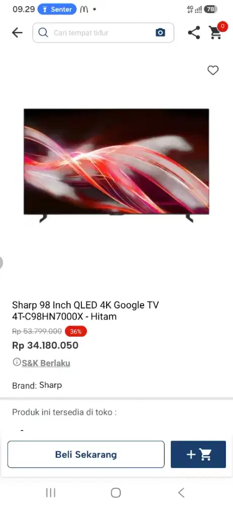 Sharp 98 inch qled 4k google tv c98hn