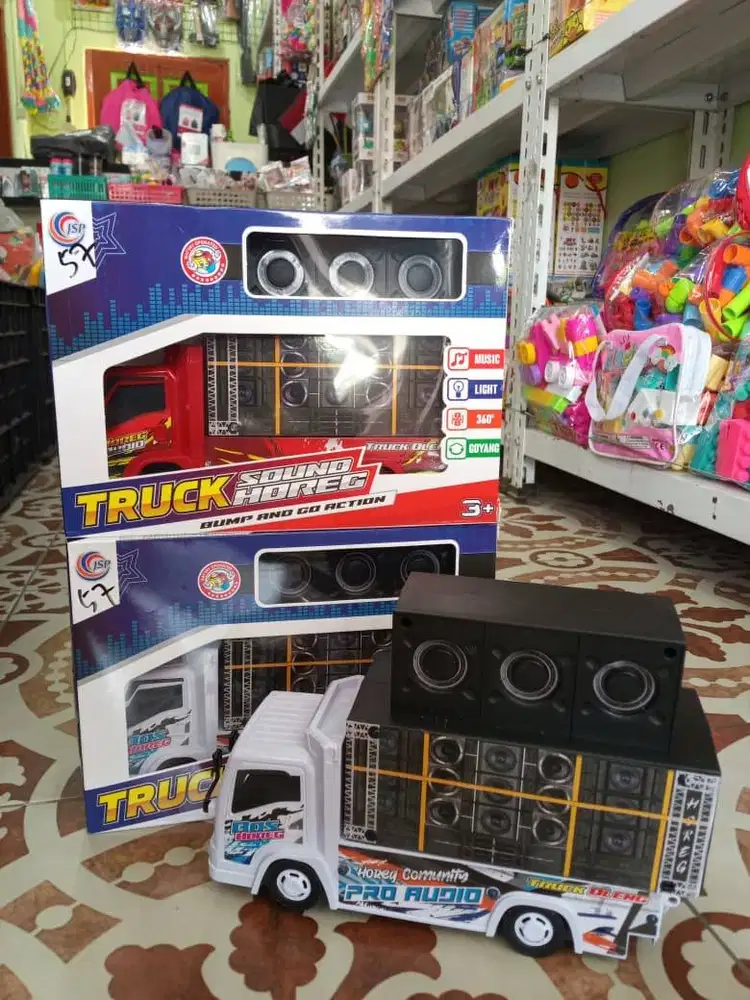 mainan anak truck sound horeg baterai