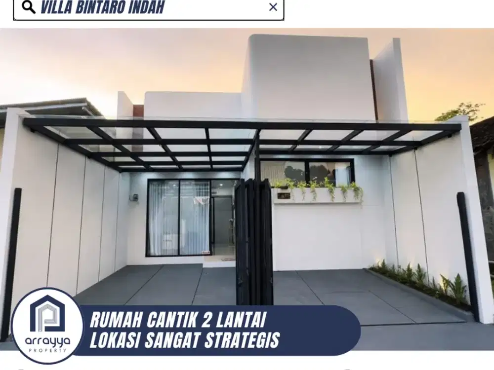 DIJUAL RUMAH CANTIK MODERN 2 LANTAI SIAP HUNI LINGKUNGAN ASRI DI VILLA BINTARO INDAH (EN709)