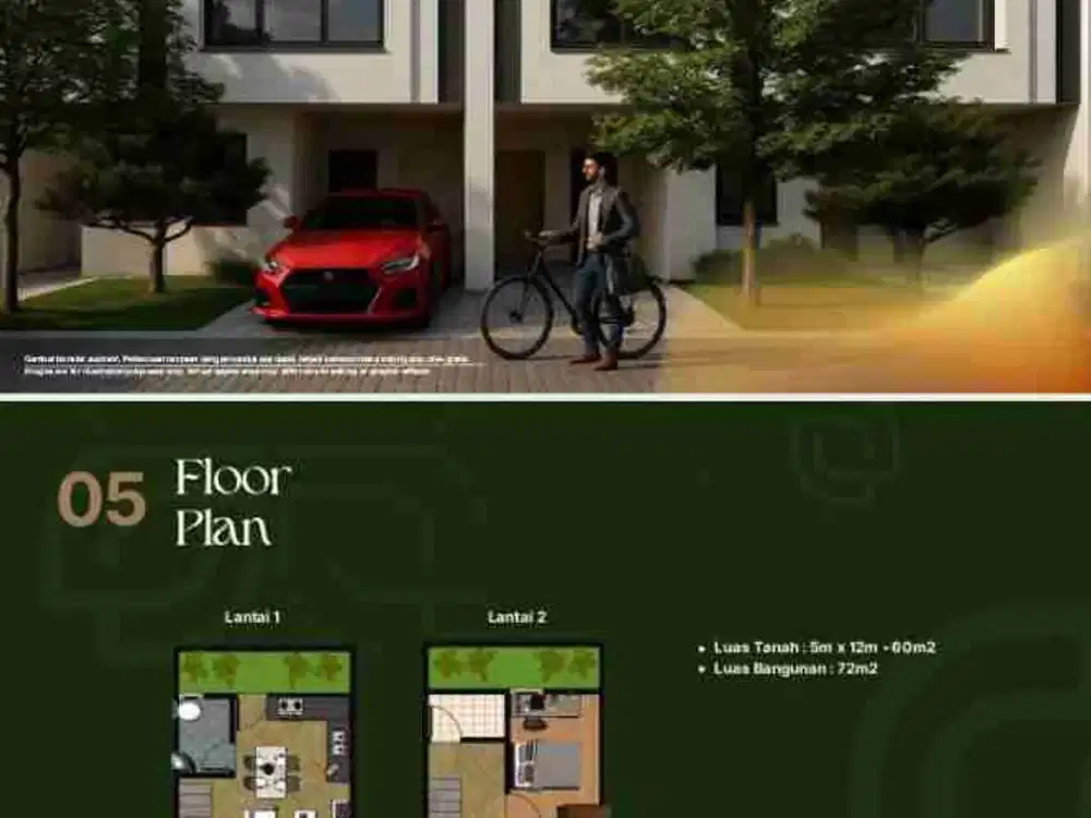 Rumah cantik 2lantai Ready stok KPR DP 0 samping gerbang Graha raya