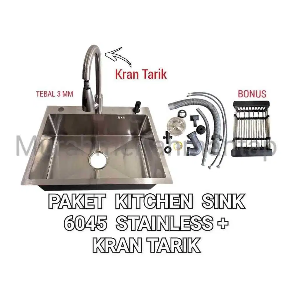 PAKET KITCHEN SINK STAINLESS STEEL ORACLE 6045 + KRAN TARIK