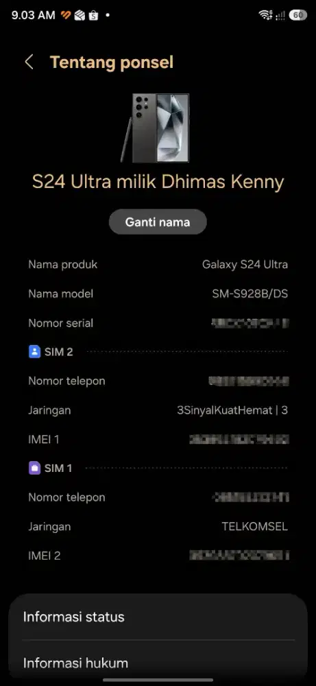 Samsung S24 Ultra 12/1TB (Tukar Tambah)
