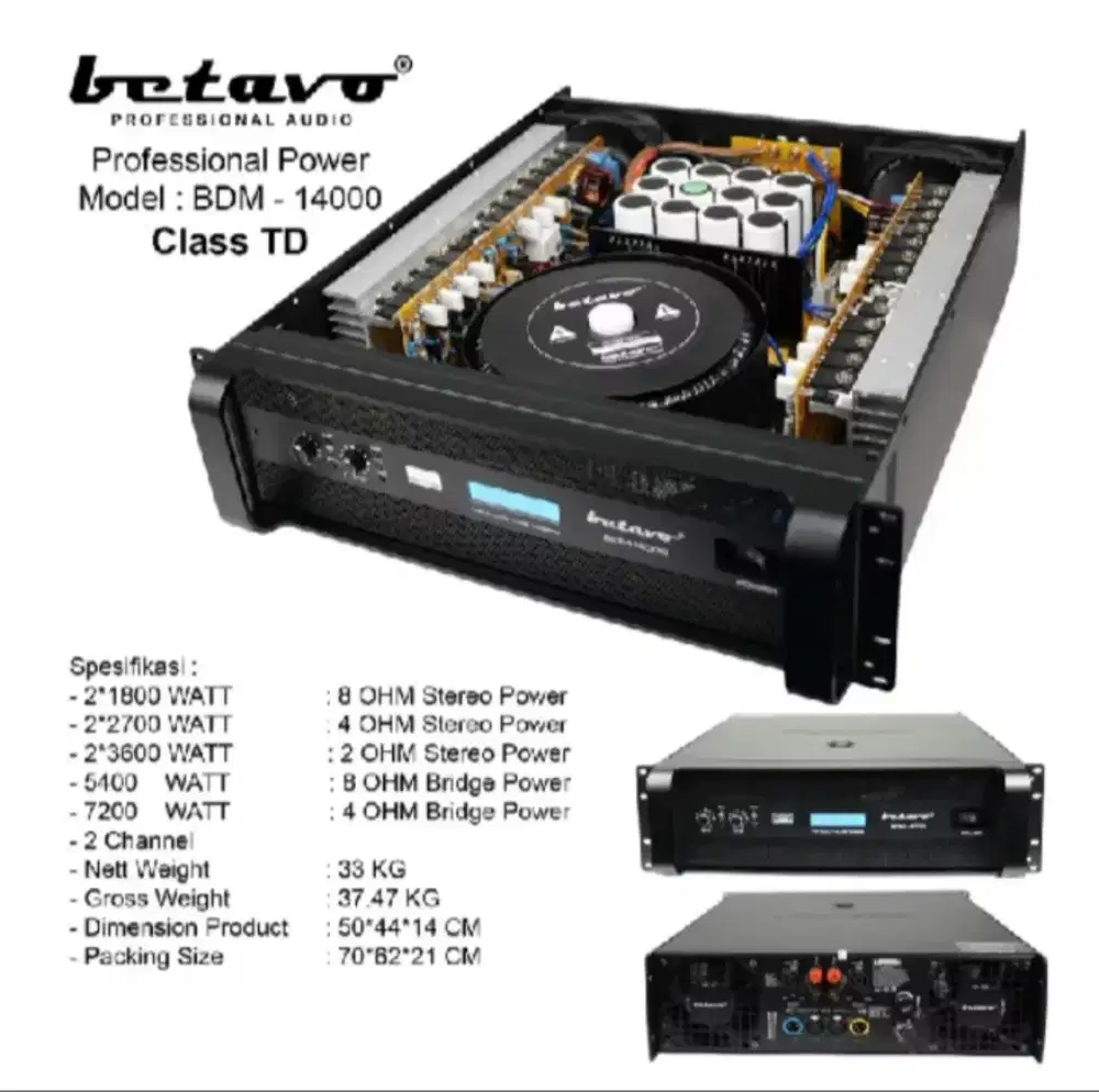 Power amplifier Betavo bdm 14000 professional 5400Watt