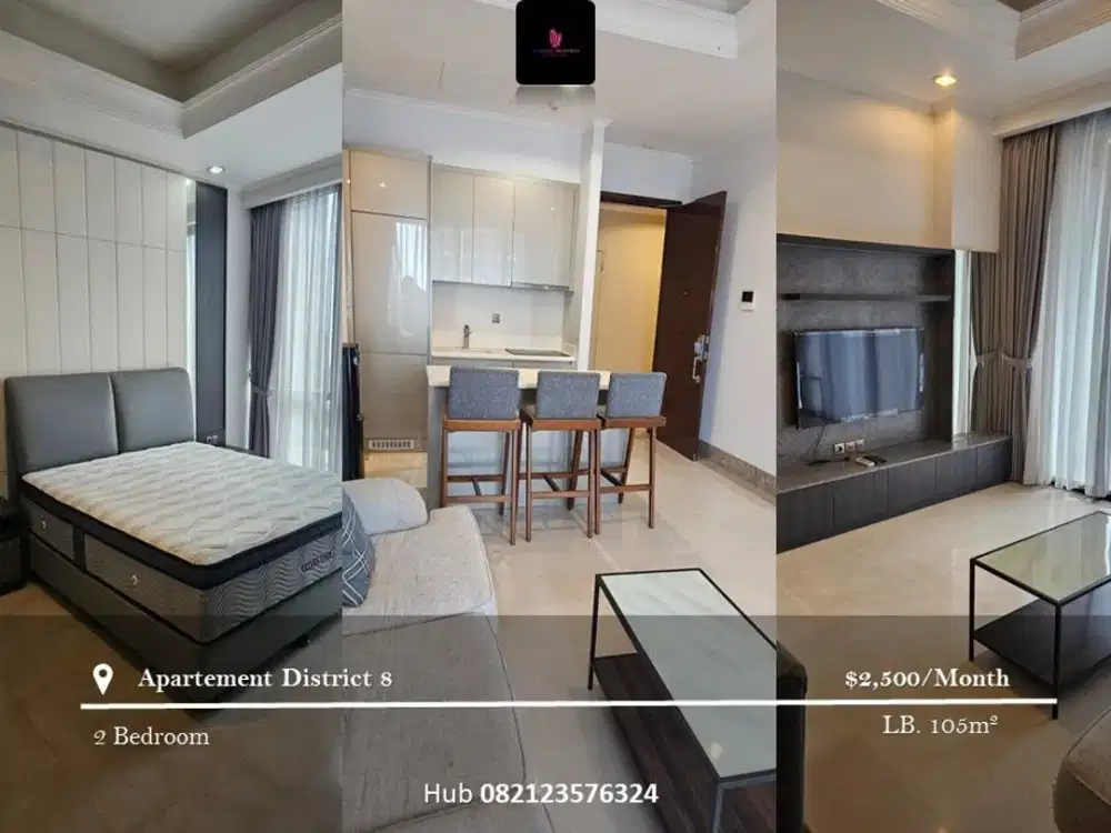 Disewakan Apartement District 8 2BR Full Furnished
