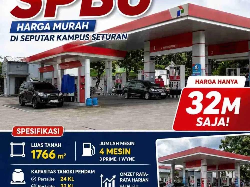 DIJUAL CEPAT SPBU – HARGA 32 M SAJA! | LOKASI STRATEGIS SEPUTAR KAMPUS SETURAN