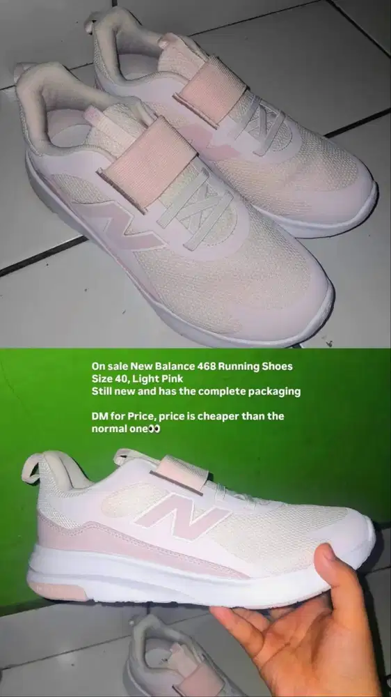 Jual sepatu New Balance pink cantik ukuran 40