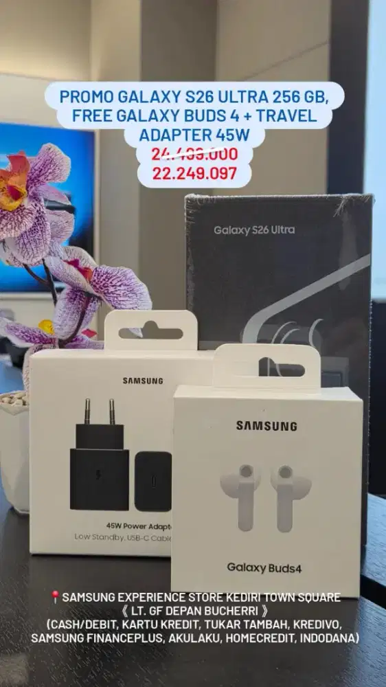 SAMSUNG S26 ULTRA 256GB PROMO BUNDLING BUDS 4 DAN ADAPTOR