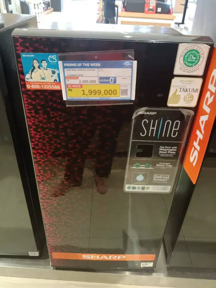 Sharp Refrigerator 1 Door 166L Black Red