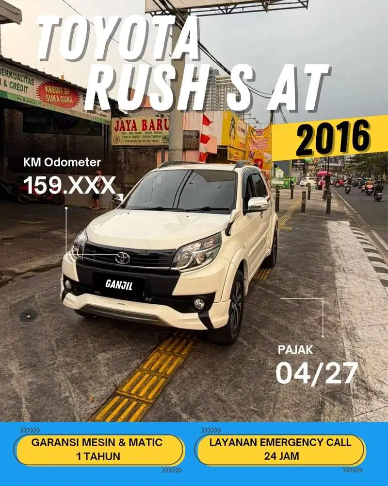 TOYOTA RUSH S AT MATIC 2016  GANJIL