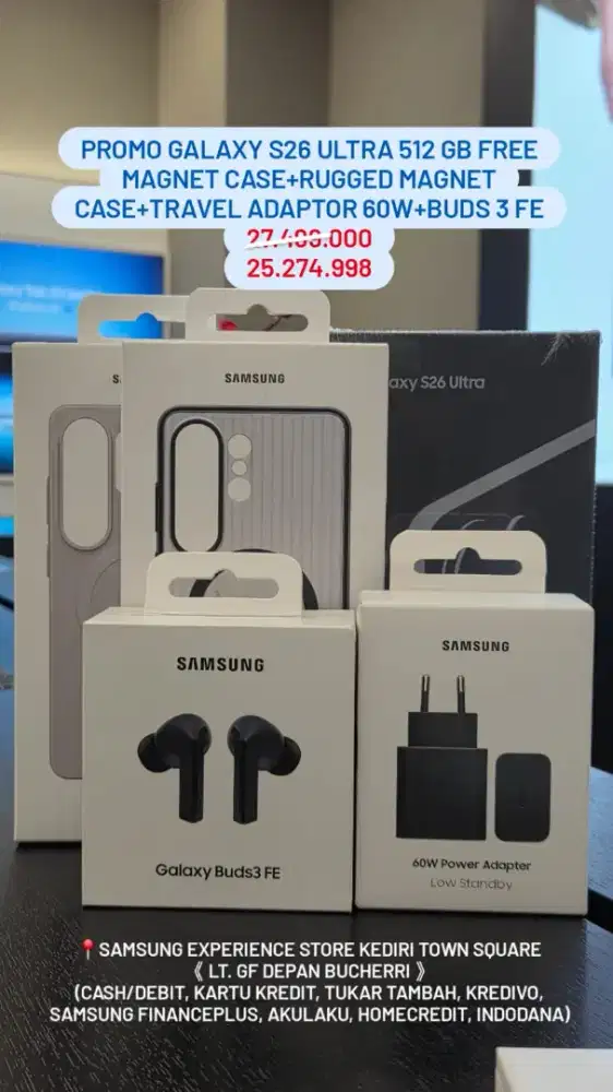 SAMSUNG S26 ULTRA 256GB PROMO BUNDLING BUDS3FE + ADAPTOR DAN ACC
