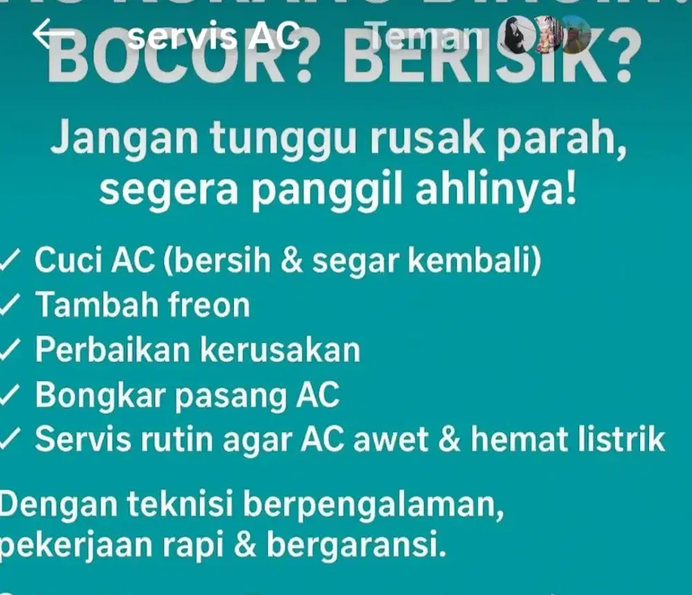 Servis dan cuci AC panggilan