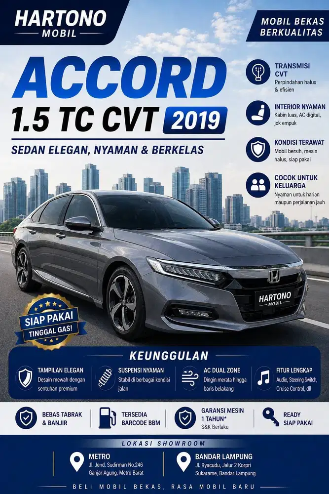 Accord 1.5 prestise turbo 2019