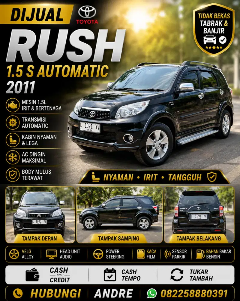 Toyota Rush 1.5 S Automatic 2011. Tipe Paling Tinggi
