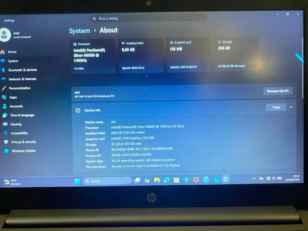 Laptop HP 240 G9