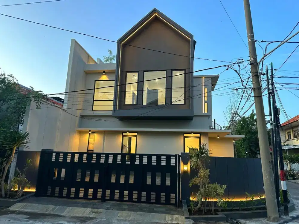 DIJUAL RUMAH BARU GRESS HOOK 2 LANTAI SUPER MEWAH ESTETIKA BABATAN PANTAI, DUKUH SUTOREJO SURABAYA TIMUR
