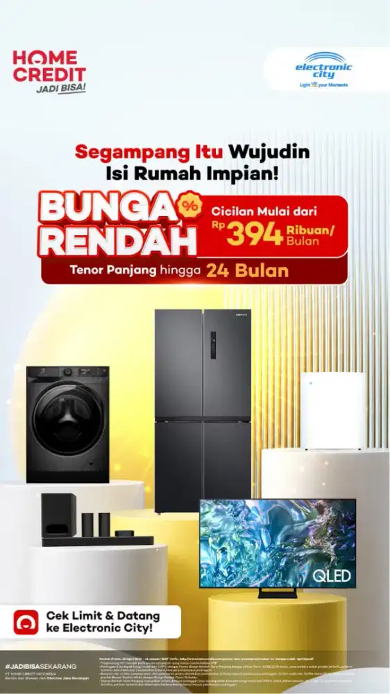Promo cicilan dengan Home Credit cukup KTP dan handphone pribadi
