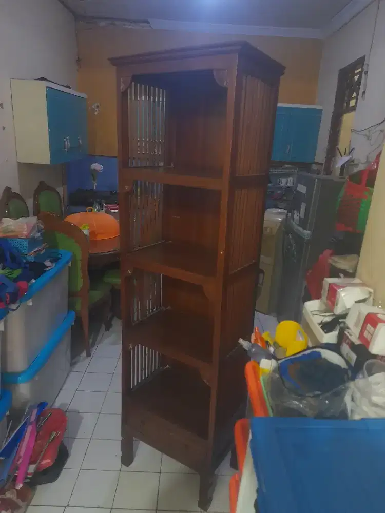 Lemari Rak buku kayu jati asli
