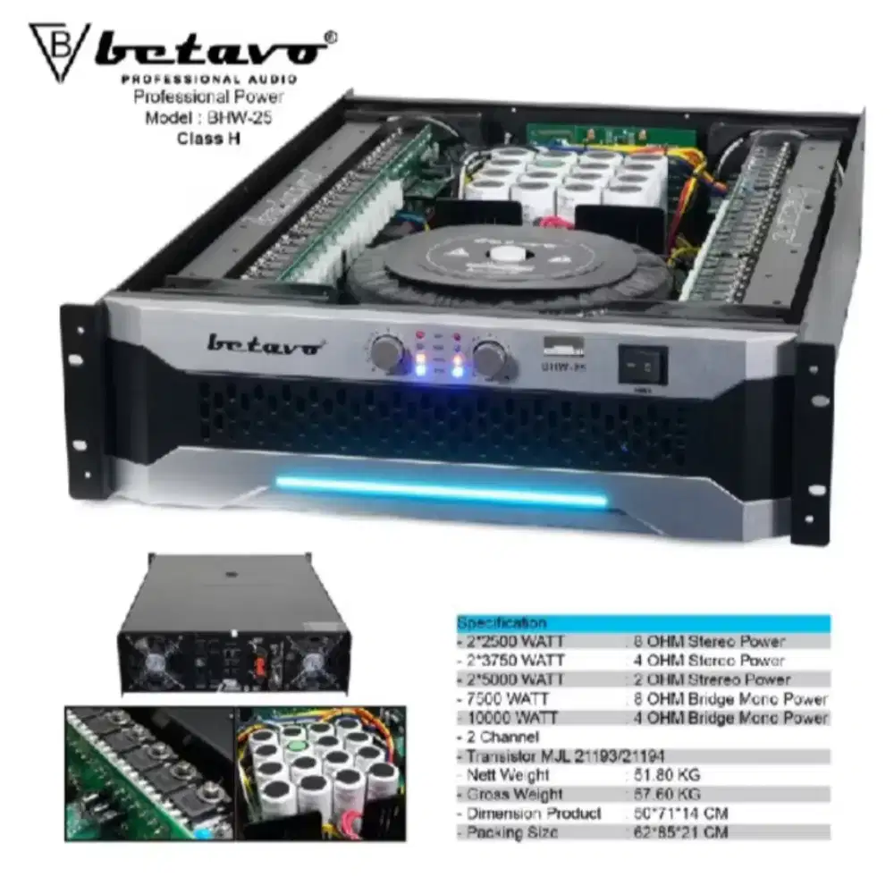 Power amplifier Betavo bhw 25 professional 7500Watt
