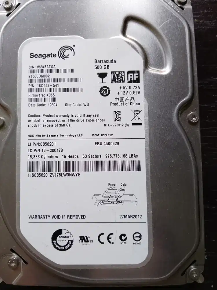 Hardisk Seagate Barracuda 500Gb