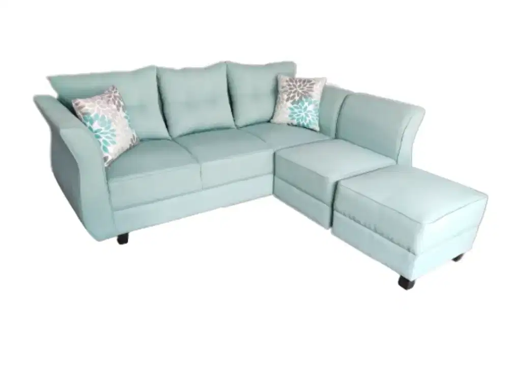 Sofa L puff sofa ruang tamu
