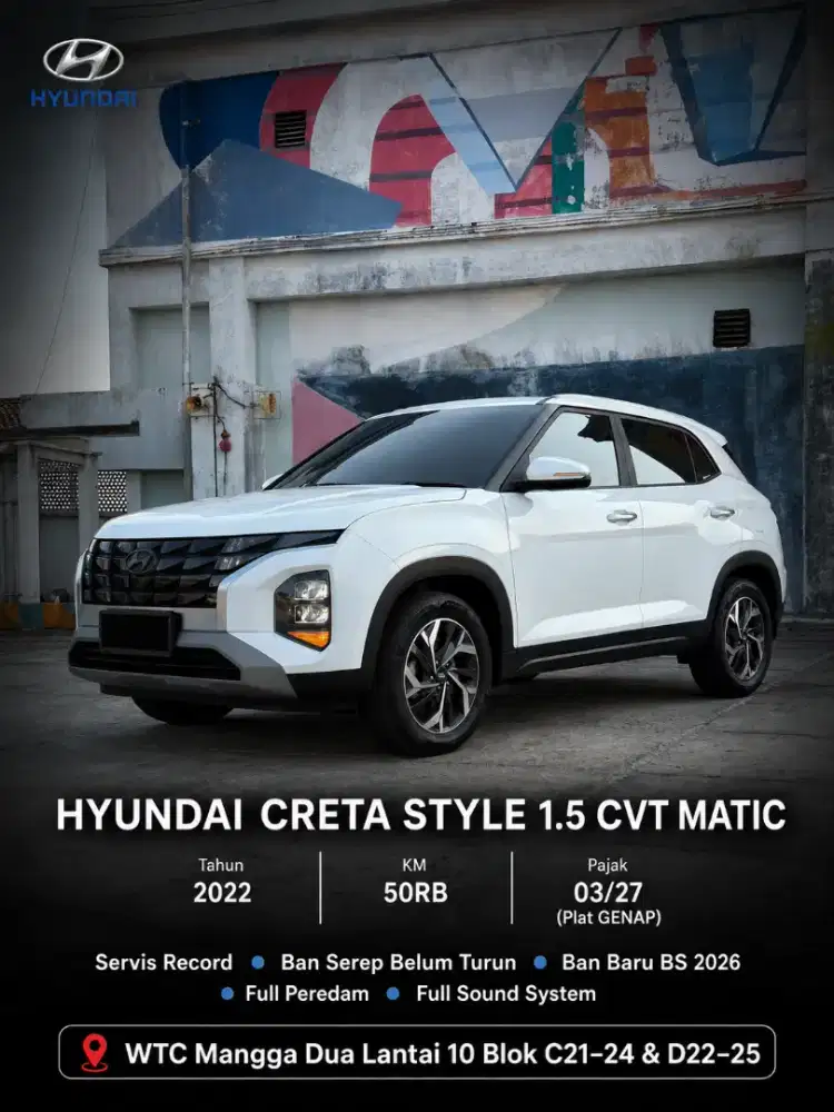 Hyundai Creta Style IVT 1.5 matic tahun 2022
