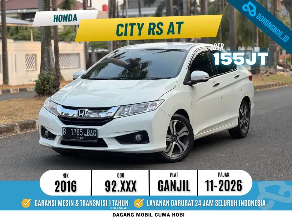 Honda City RS at 2016 white orchid Pearl