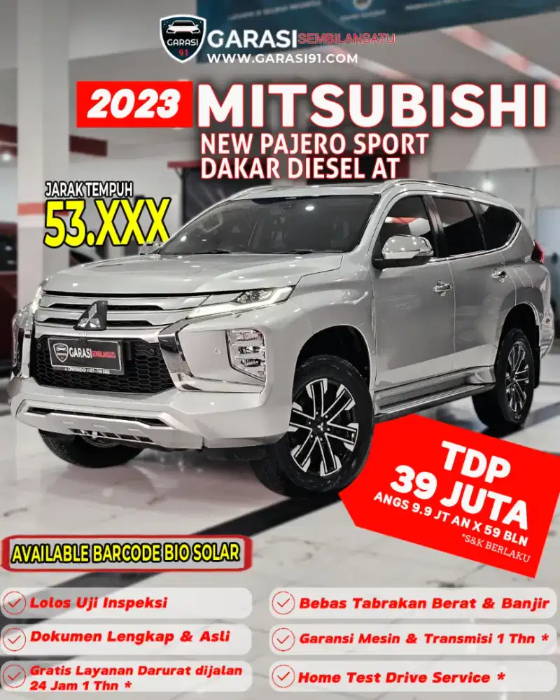 ‼️TDP 39‼️MITSUBISHI PAJERO SPORT DAKAR DIESEL AT 2023