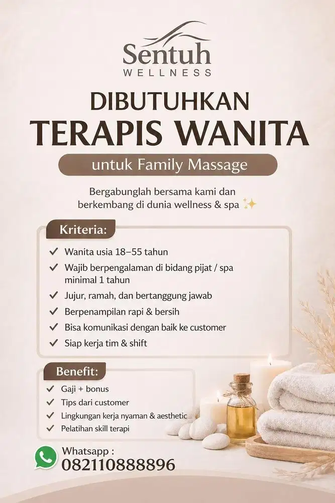 Dibutukan cepat terapis wanita